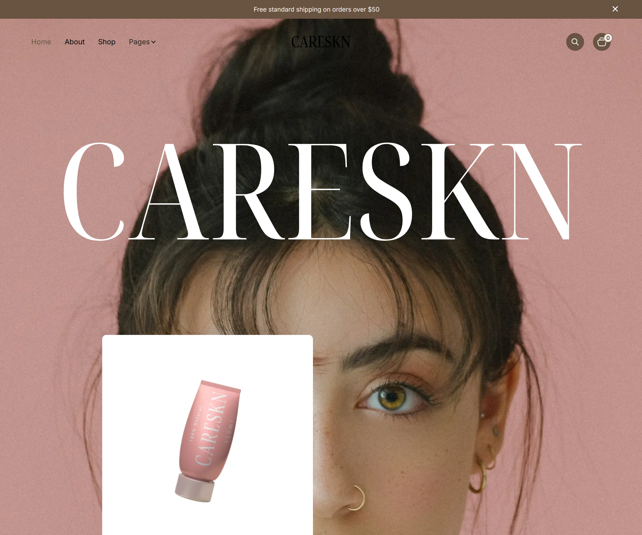 หน้าแรกเว็บไซต์ Careskn ทั้งหน้า