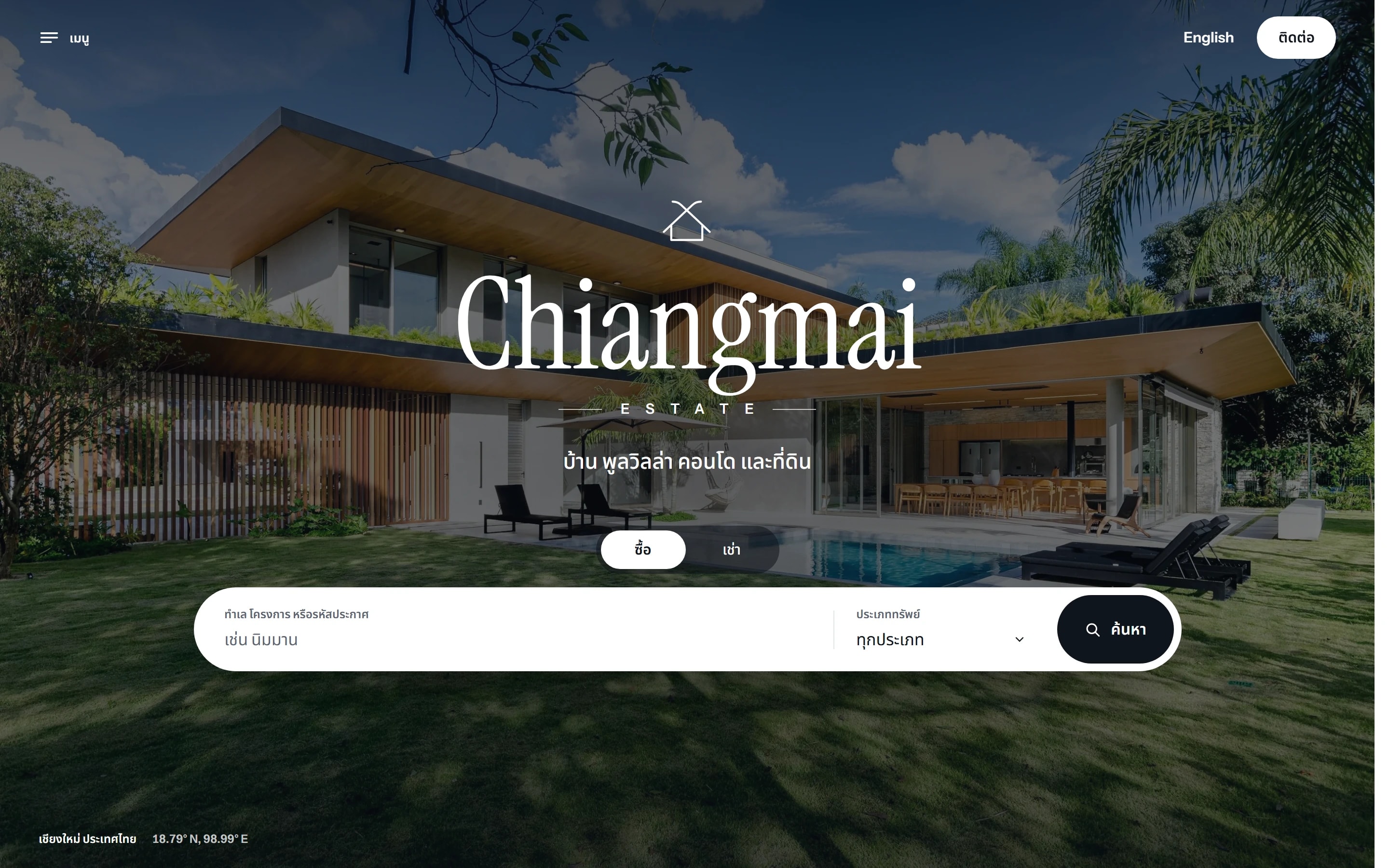 The Chiangmai Estate home page in full