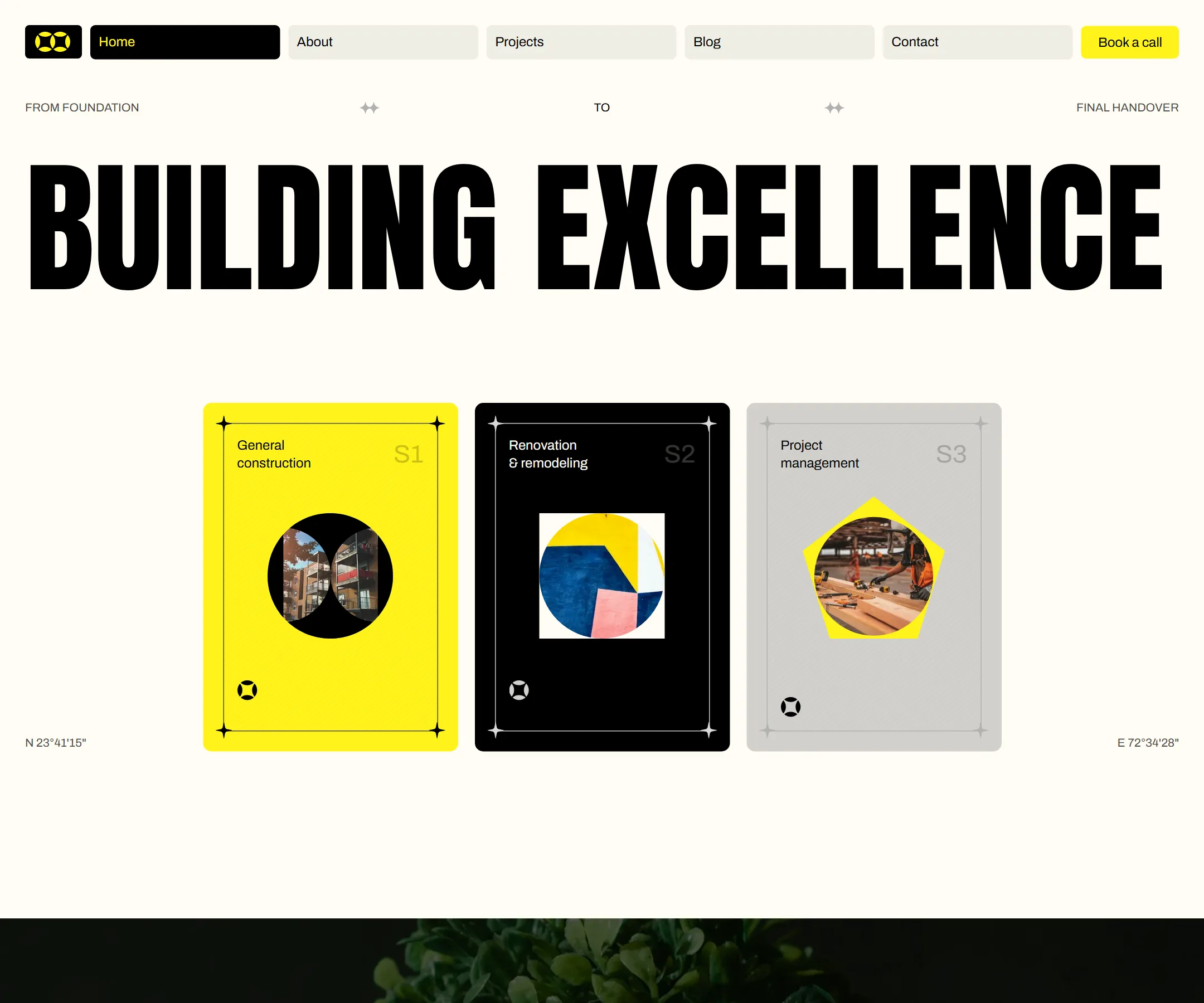 The Constro home page in full