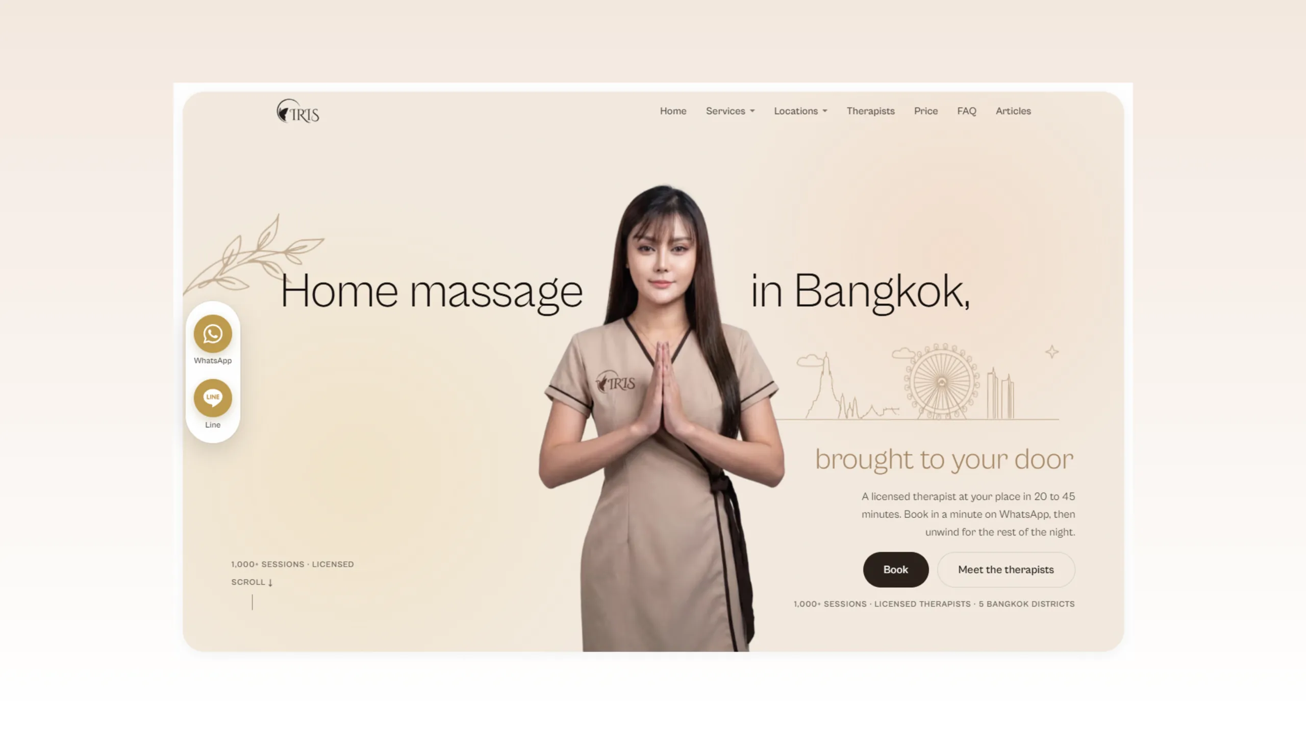 A Bangkok home massage site designed to be booked in a minute
