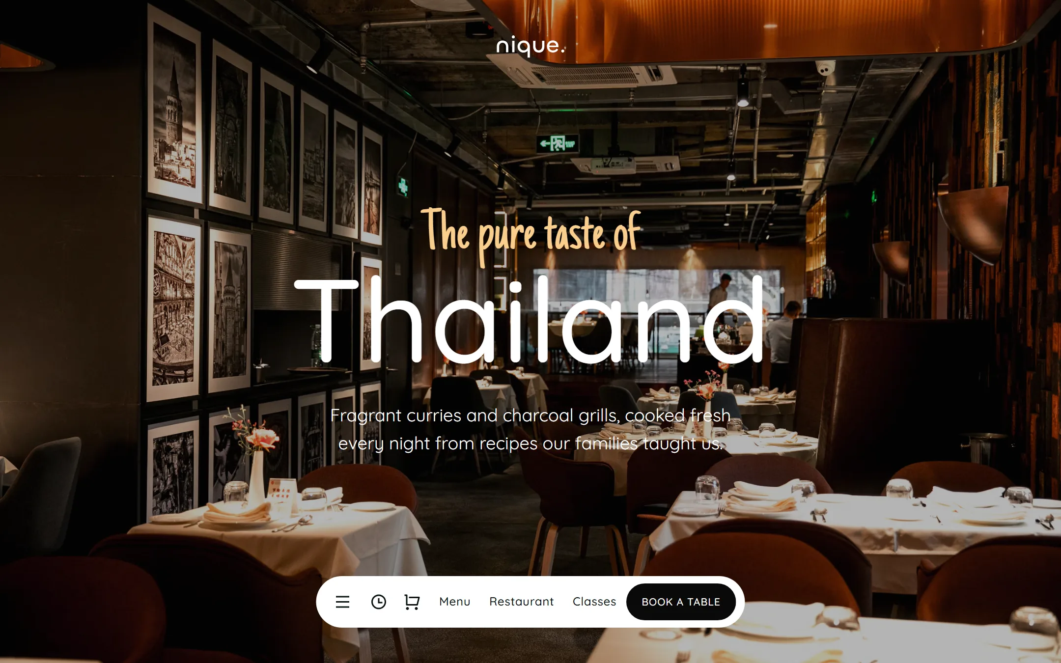 The Nique home page in full