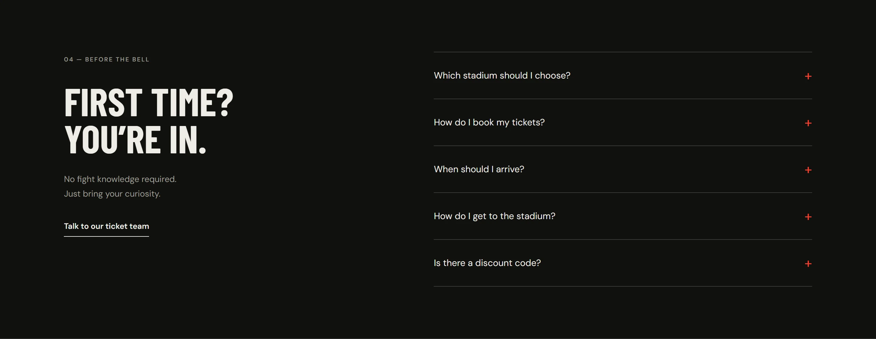 First-timer questions, such as which stadium to choose and how to book