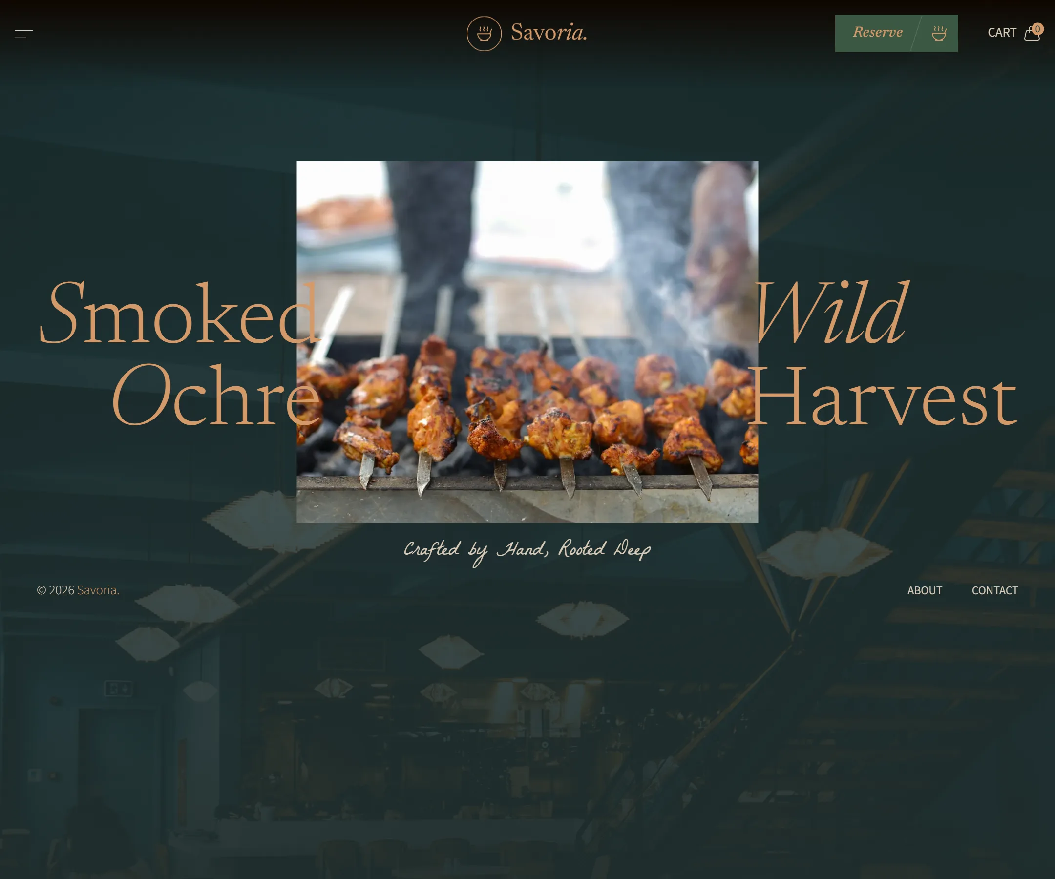 The Savoria home page in full