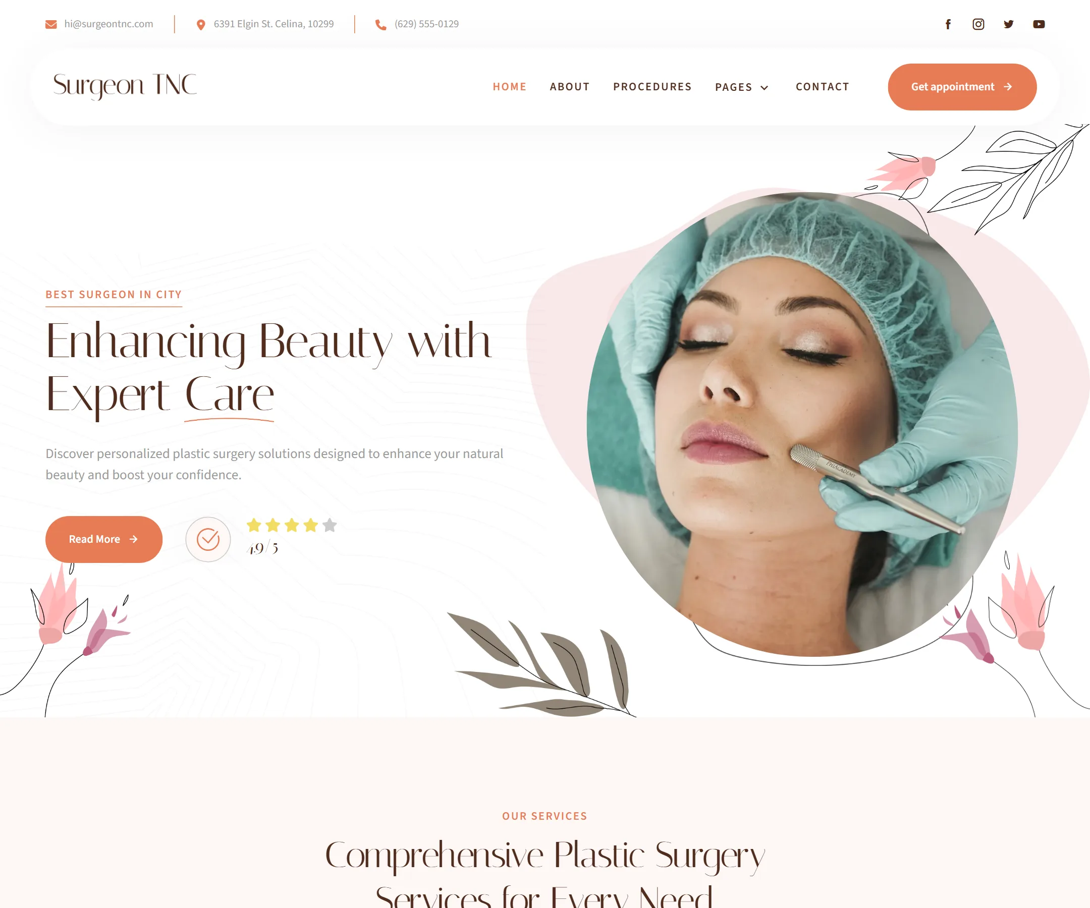 The Surgeon home page in full